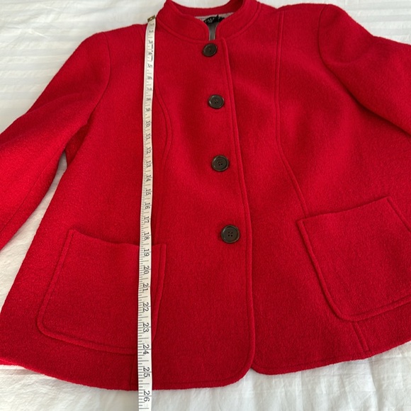 🌹Talbots Woman Petites red viscose/wool jacket with stand up collar. Size 16WP. - Picture 11 of 11